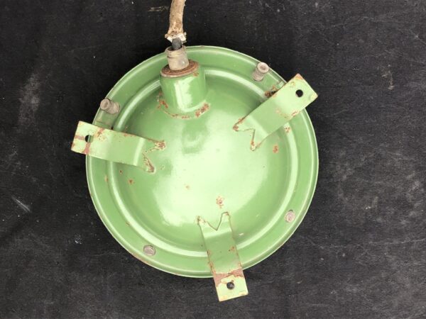 Lampe indus d'atelier émaillée globe verre – Image 2