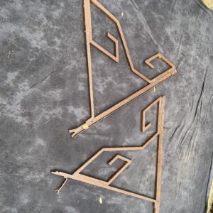 Support marquise / auvent fer forgé ancien style art déco